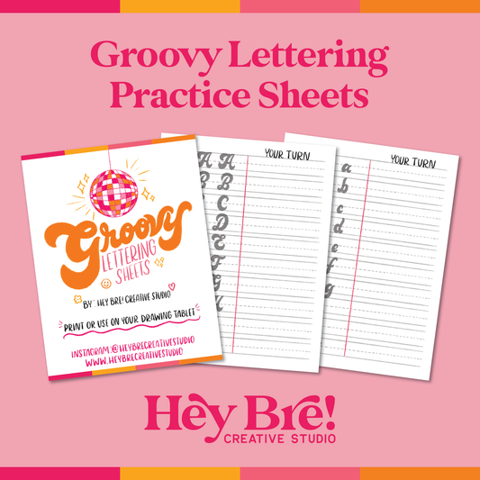 Groovy Lettering Practice Sheets